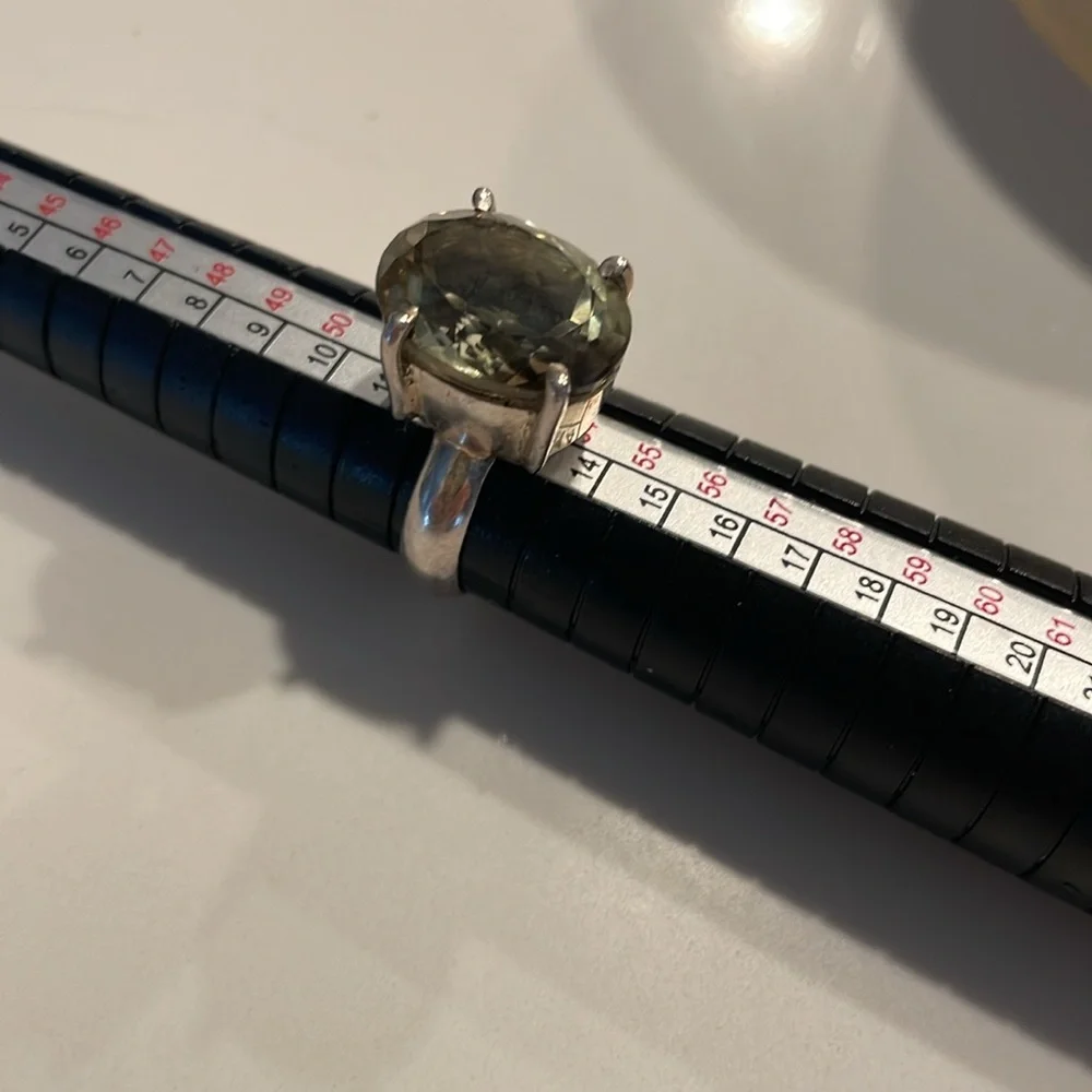 Sterling Silver Ring W A Gorgeous Faceted Topaz, Stunning, Sparkle!11.2 grams